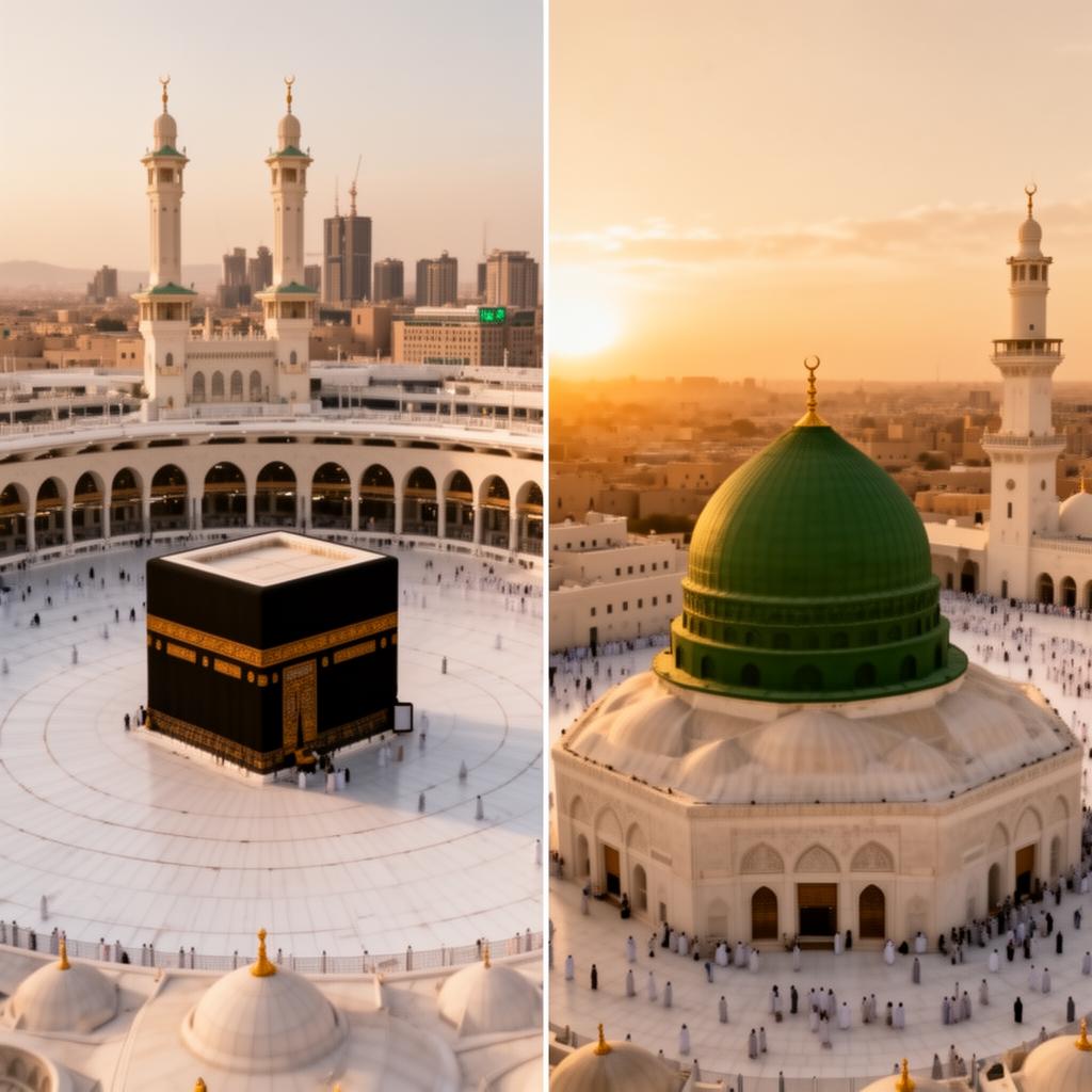 Masjid al-Haram in Makkah and Masjid an-Nabawi in Madinah — the Two Holy Sanctuaries